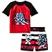 Disney Star Wars Boys Swim Trunks and Rash Guard Set (2T, Vader Red/Black)