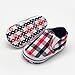 Voberry® Newborn Baby Canvas Grid Soft Sole Infant Prewalker Toddler Shoes (12~18 Month, Red)