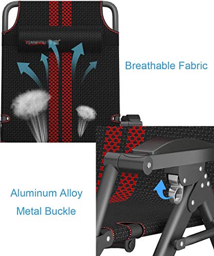 CCLLA Home Freizeitstuhl Klappbare Rasen Lounge Stühle Garten Liegen Camping Klappbare Zero Gravity Lounger Liegestuhl… – Bild 7