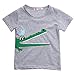 2Pcs Toddler Kids Boys Summer Cartoon Crocodile T-Shirt Tops Plaid Shorts Outfits Set Clothes (Style 1, 4 (3-4Y))