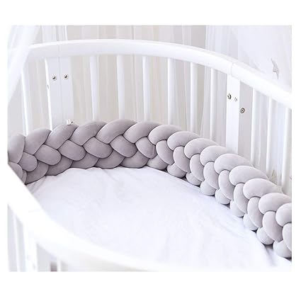 Railonch Tour De Lit 4 Tissage Bebe Coussin Serpent Coussin Tresse Pare Chocs Velours Protection Bebe Securite Bumper 2cm Blanc Tours De Lit Bebe Puericulture