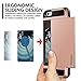 Vofolen Sliding Cover for iPhone 6S Plus iPhone 6 Plus Case Wallet Card Holder Dual Layer Protective Hard Shell Tough Bumper Armor Scratch-Proof Hybrid Cover for iPhone 6 Plus 6S Plus -Rose Gold