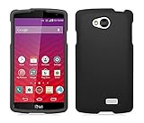 Black Protective Protex Hard Snap-On Rubberized Cover Case + Atom LED Keychain Flashlight for LG Transpyre VS810PP (Verizon Wireless)