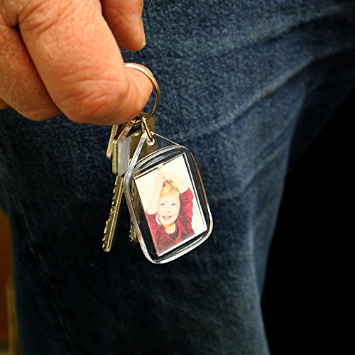 100 Clear Acrylic Photo Keychains by Kurtzy 5.4cm x 3.2cm Translucent