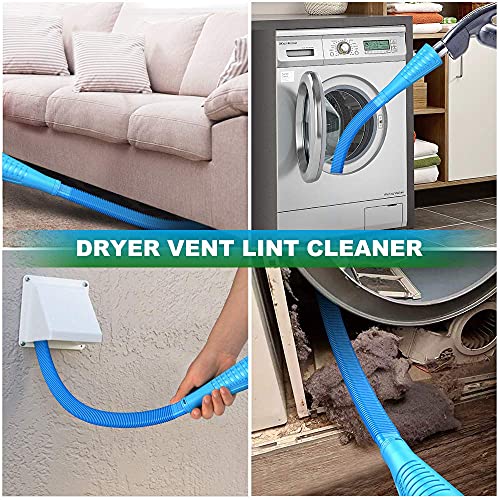 Sealegend Dryer Vent Cleaner Kit Vacuum Hose Attachment Brush Lint Remover Power Washer and Dryer Vent Vacuum Hose (V1-Blue)