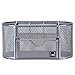 Mindspace Office Desk Organizer with 8 Compartments + Drawer | Desk Caddy Pen Holder For Office Accessories | The Mesh Collection, Silver