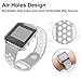 iGK For Fitbit Blaze Bands Soft Silicone Replacement Sport Strap with Metal Frame for Fitbit Blaze Fitness Wristband Gray & White with Band Silver Frame Small