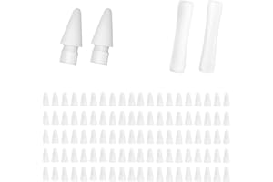 YBSUCLD 100pcs Silicone Nib Sleeves，2pcs Replacement Tips and 2pcs Silicone Pencil Case Compatible with Apple Pencil1/2/Pro/USB-C Suitable for iPencil Nib for iPad Pencil