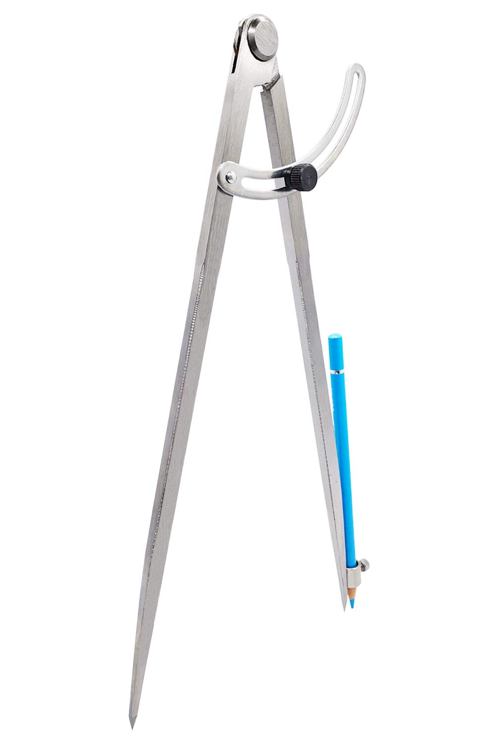 ZLKSKER 12" Adjustable & Lockable Wing Divider & Pen Holder Leather Compass Pencil Compass for Carpenters Flat Leg Dividers