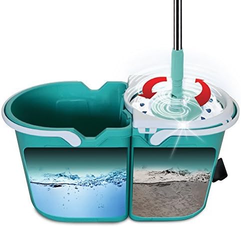 Clever Mop with 360--Ã'Âª Swivelling Microfibre Mop Head and Dual Bucket by Clever Mop