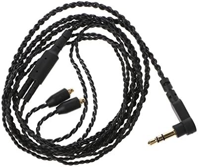 Yasheep MMCX Twist Cable Cord - ♫ DIY Headphone Extension Cable Replacement- 3.5mm Plug (Black)