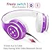 Kids Headphones Bluetooth Wireless 85db/110db Volume Limit Noice Protection Headset Over-Ear and Build-in Mic AUX 3.5mm Wired Headphones for Children Boys Girls Travel School Phone Tablet PC Purple