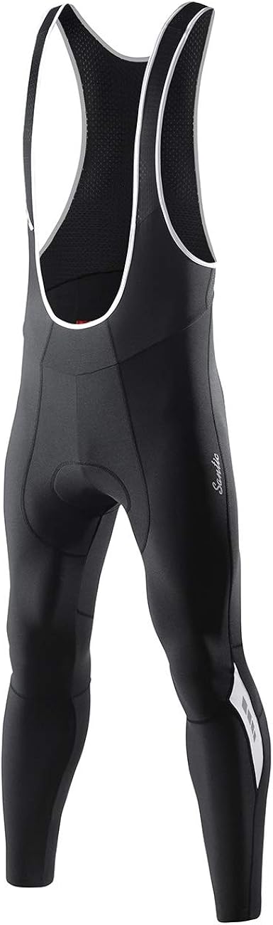 Santic Cycling Bib Tights Winter Padded Long Pants Compression Bib Pants : Clothing