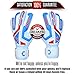 Renegade GK Talon Mirage Goalie Gloves with Pro-Tek Fingersaves | 4mm Hyper Grip & Duratek | White, Blue, Blue Goal Keeper Gloves (Size 10, Adult, Mens, Flat Cut, Level 2)