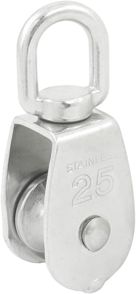 Aexit Stainless Steel 25mm Dia Swivel Eye Rope Pulley Lifting Hoist Tool (c9ea2dcb6f346ddb37e34410f611f909)