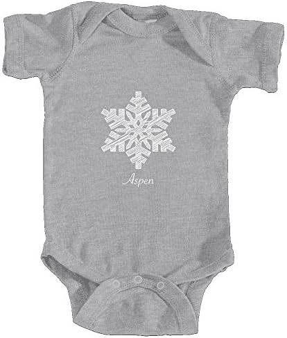 Tenn Street Goods Aspen, Colorado Snowflake - Unisex Infant Baby Onesie/Bodysuit (18MOS, Heather Grey)