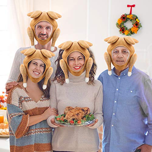 Amor Thanksgiving Turkey Hat,Thanksgiving Funny Party Hat for Thanksgiving and Halloween Costume Dress Up Party Brown