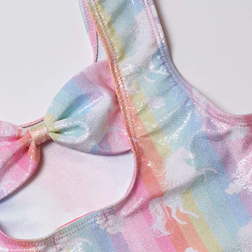 Toddler Gymnastics Leotards Colorful Rainbow Unicorn Outfits Activewear - Thumbnail 4