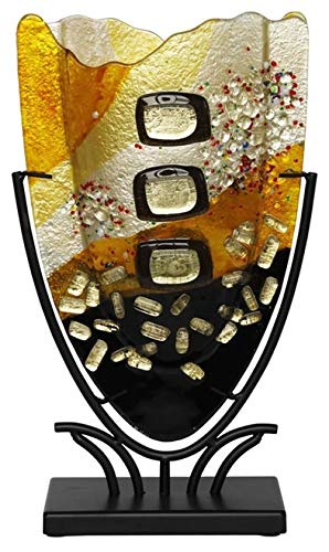 Amazon Com 15 X 9 Fused Glass Vase V Shape Home Kitchen