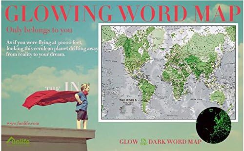 Creative Luminous Alphabet World Map Puzzle Wall Stickers Childhood Emitting Wallpaper
