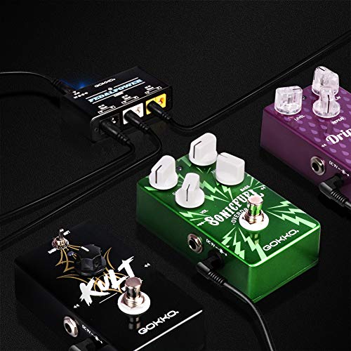 GOKKO Mini Guitar Pedal Power Supply For Guitar Pedals, 6 Outputs DC 9V