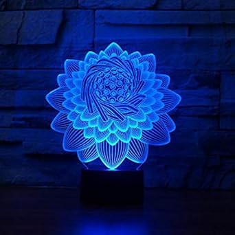 mesa 3d luz nocturna led loto