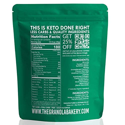 TGB Cinnamon Pecan Keto Granola 1g Net Carb Snack Low Carb Nut