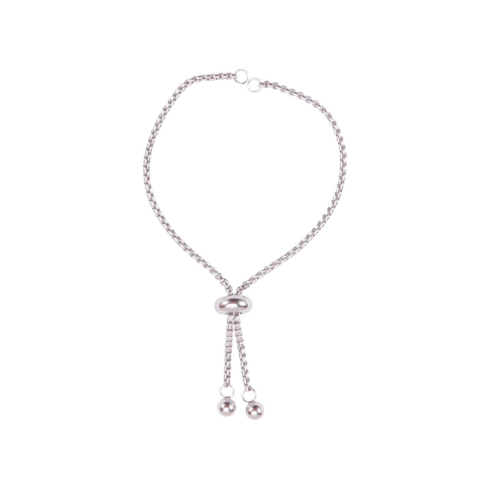 Airssory 10 Pcs 304 Stainless Steel Adjustable Bracelet Makings Slider Bracelets Extended Chain with Ball End in Bulk for Jewelery Making DIY Findings - 9-1/2"