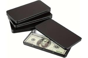 Metal Coin Box and Bill Box with Lid Smooth Surface Flat Bottom for Organizing and Storing Currency Tinplate