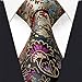 S&W SHLAX&WING Tie Set Men's Necktie Grey Foral Extra Long Size 63