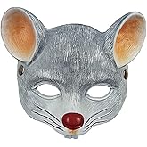 Animal Mask 3D Mouse Mask Halloween Mask for Halloween Cosplay Party Props - Light Grey