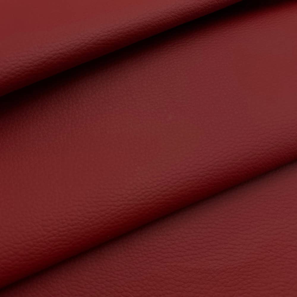 Kt KILOtela - Faux Leather Fabric for Upholstery, Cushions, Chairs, Seats, Furniture – Skay Upholstery – 50 cm Length x 140 cm Width | Garnet Red