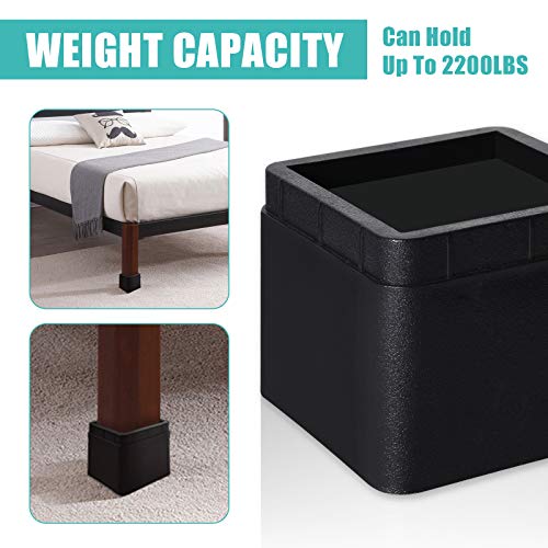 MEETWARM 3 inch Bed Risers Heavy Duty Furniture Risers Stackable