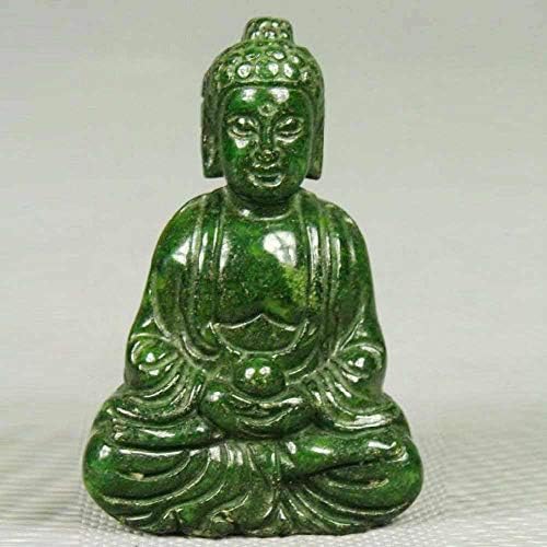 VietGT Old Jade Statue Pendant - Charming Green Jade Pendant Handwork Carved Buddha Hand-Carved Statue Spiritual Belief Figurines Collectable - by GTIN - 1 Pcs