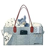 Baby Diaper Caddy- Diaper Caddy Organizer with Attachable Shoulder Strap | Baby Caddy | Diaper Organizer for Changing Table | Diaper Storage | Baby Basket | Caddy Organizer | Bonus Bib
