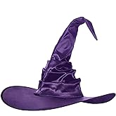 Zhzrche Halloween Witch Hat Large Wizard Cap Purple Witch Hat for Halloween Party Cosplay Decoration