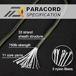 750lb Paracord Cord 11 Strand Inner-Core Nylon
