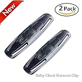 Universal Baby Chest Harness Clip, Silence Shopping Baby Car Seat Safety Belt Clip Buckle Lock Tite Toddler Chest Harness Clip Black 2 Packs