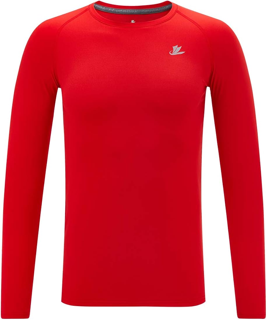 Devoropa Youth Boys Compression Shirt Long Sleeve Football Baseball Undershirt Quick Dry Sports Baselayer: Clothing
