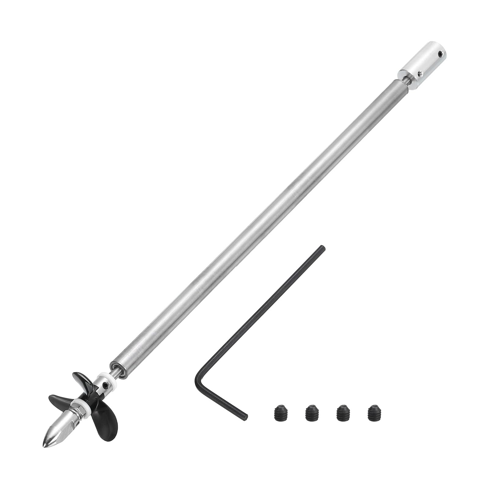 sourcing map Drive Shaft W Propeller and Coupling Joint for RC Boat Coupler Assemble Kit, L300mm Shaft, L25mm Sleeve, D36mm Three Propeller, Fit for 6 mm Motor Shaft