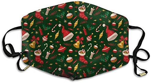 Adult Unisex Christmas Print Dust Mouth Mask,PM2.5 Anti Dust Pollution Mask With Adjustable Straps Cotton Mouth Mask For Men's Womans