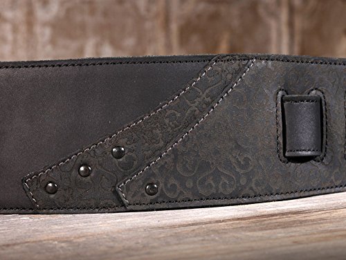 Anthology Gear Overland Premium Leather Guitar Strap - Carbon Black Color