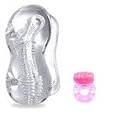 Male Masturbator Sex Toy Level 1 From Blue Lolly with Vibrating Cockring As Bonus. Penis Exercise to Longer Lasting Erections!