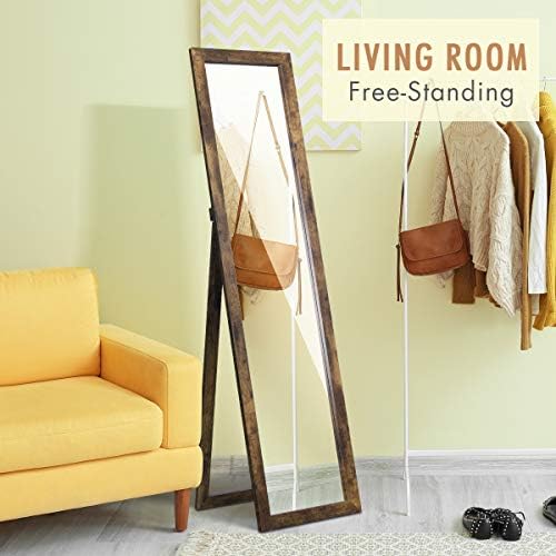 Rustic Floor Mirror Full Length FreeStanding Mirror with Stand