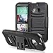 HTC One M8 Holster Case, Fosmon STURDY [Locking Swivel Belt Clip | Kickstand] Rugged Heavy Duty Shock Proof Case for HTC One M8 (Black/Black)