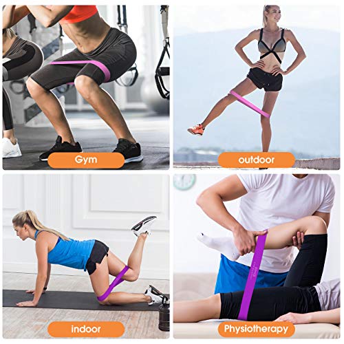 OMORC Resistance Loop Bands, Resistance Exercise Bands for Legs Butt Core Arms Yoga Fitness, Workout Bands with Exercises Guide & Carry Bag, Mini Loop Fitness Bands