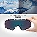 OutdoorMaster OTG Ski Goggles - Over Glasses Ski/Snowboard Goggles for Men, Women & Youth - 100% UV Protection (Black Frame + VLT 15% Grey Lens with REVO Red)