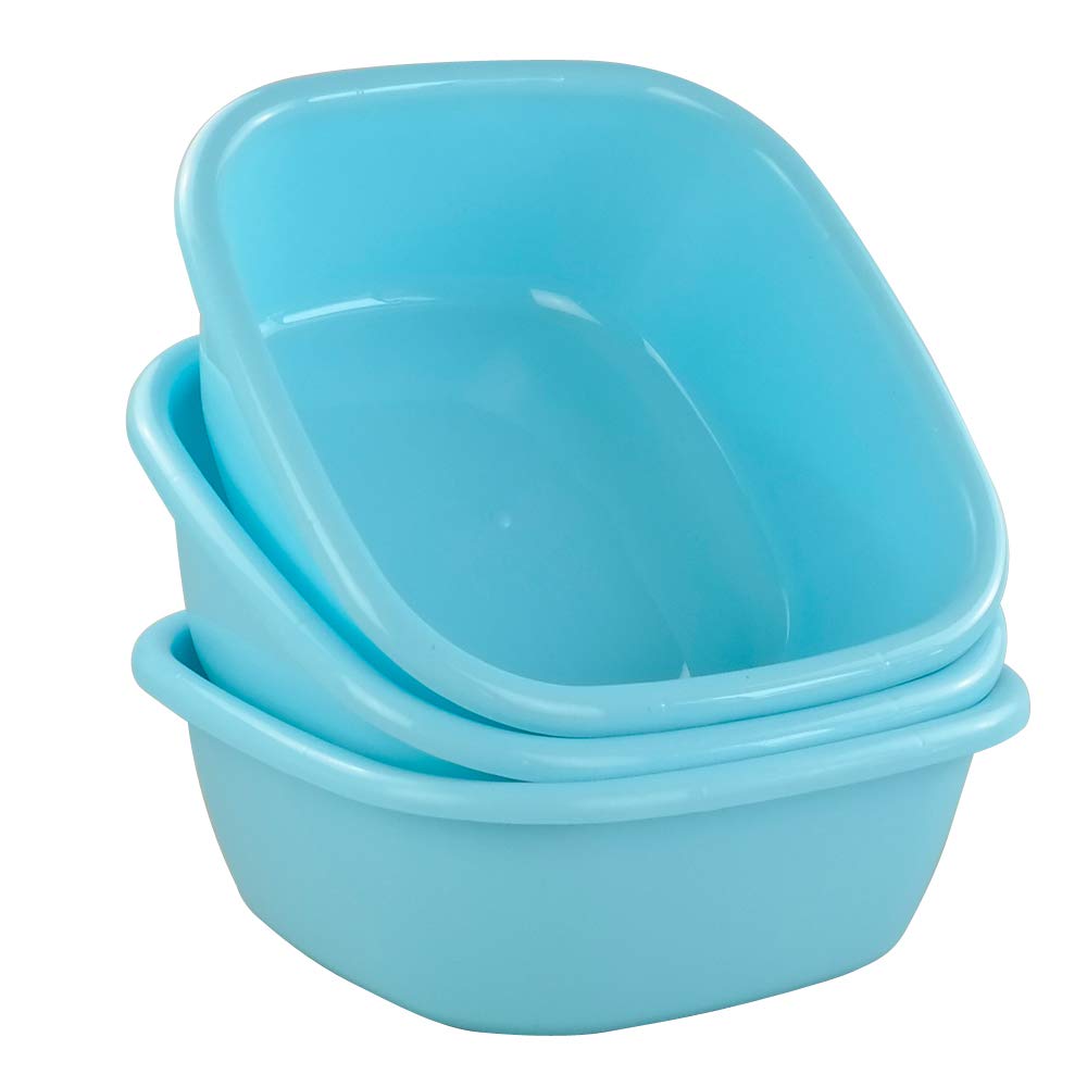 Fosly Set of 3 Plastic Square Washing up Bowl Basin, Small Kitchen Basin Bowl