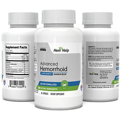 HemHelp Fast Action Hemorrhoid Relief Capsules w/ All Natural