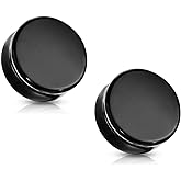 Pierced Owl - Natural Black Obsidian Stone Double Flared Plug Gauges, Sold as a Pair